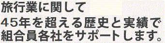 旅行業に関して30年を超える歴史と実績で組合員各社をサポートします。